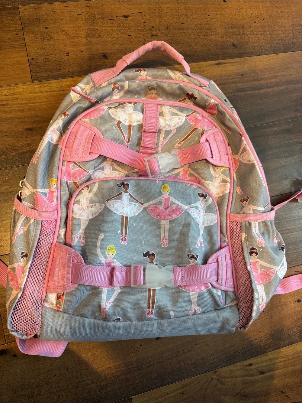 Pottery Barn Kids Pink and Gray Ballerina Backpack